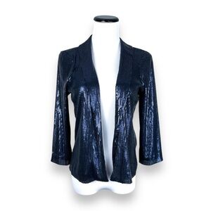 Michael Stars Anthropologie NWT Blue Sequin Cropped Jacket S Holiday, Party, NYE